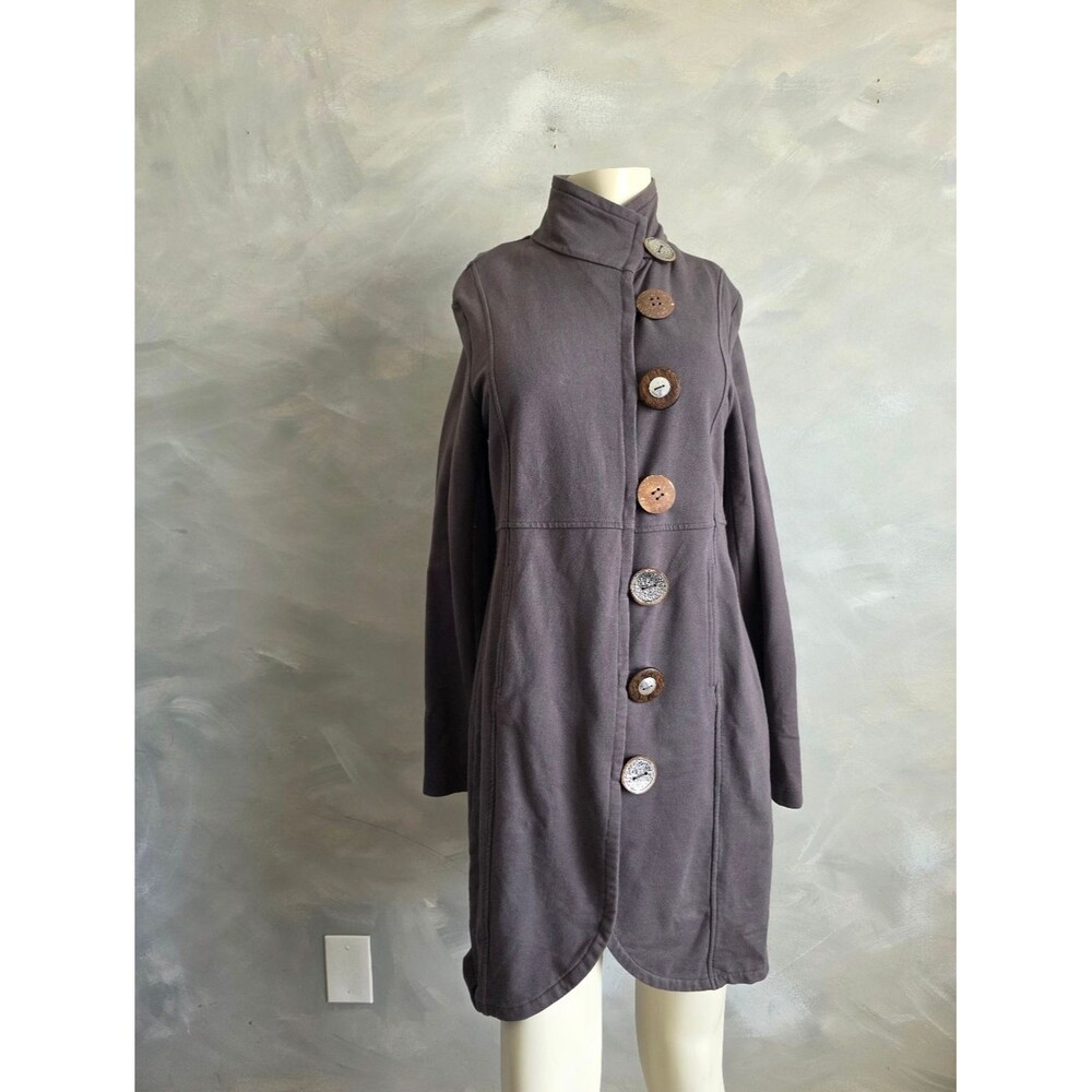 Neon Buddha Gray Wood Tin Button Up Jacket Cotton Blend Sz S